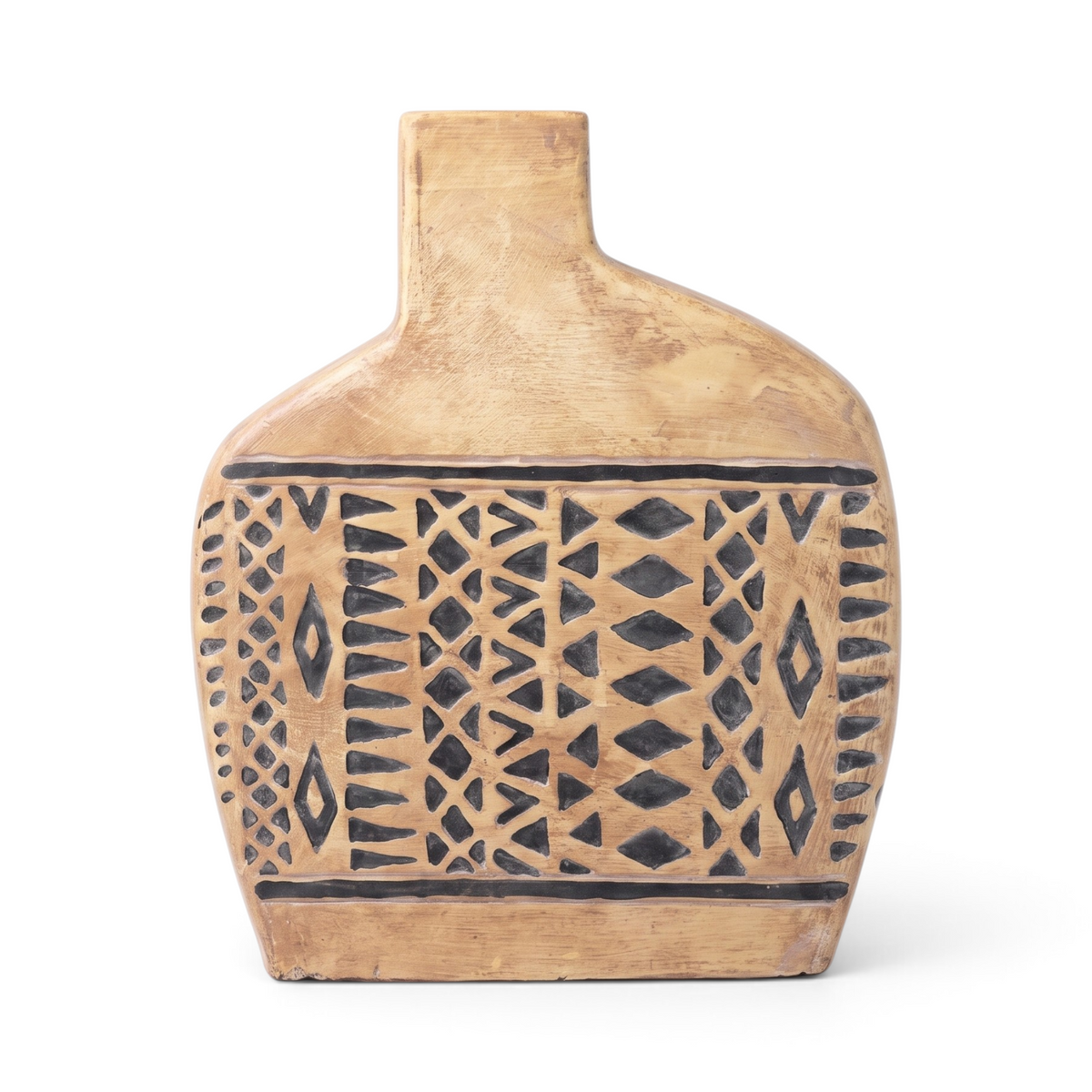 Medium Pottery Terracotta Koper Geometri